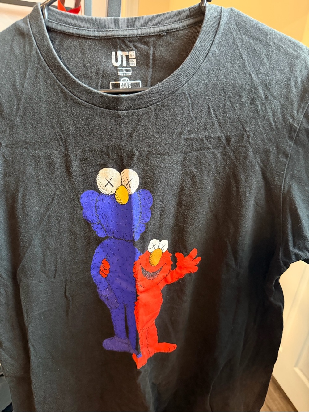 KAWS Black Graphic Sesame Street Logo Tee